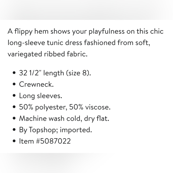 Womens Topshop Ribbed Long Sleeve Tunic Sweater Dress Mini US2 Mauve - Picture 6 of 7